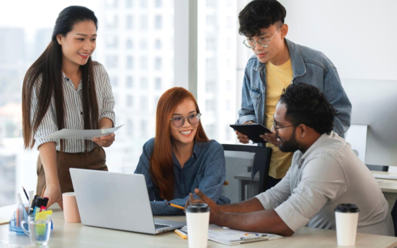 Current quorinavex classroom space with participants engaged in group discussion